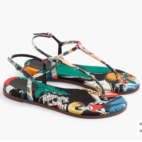 J. Crew Shoes - J. Crew T-strap sandals in postcard print 12